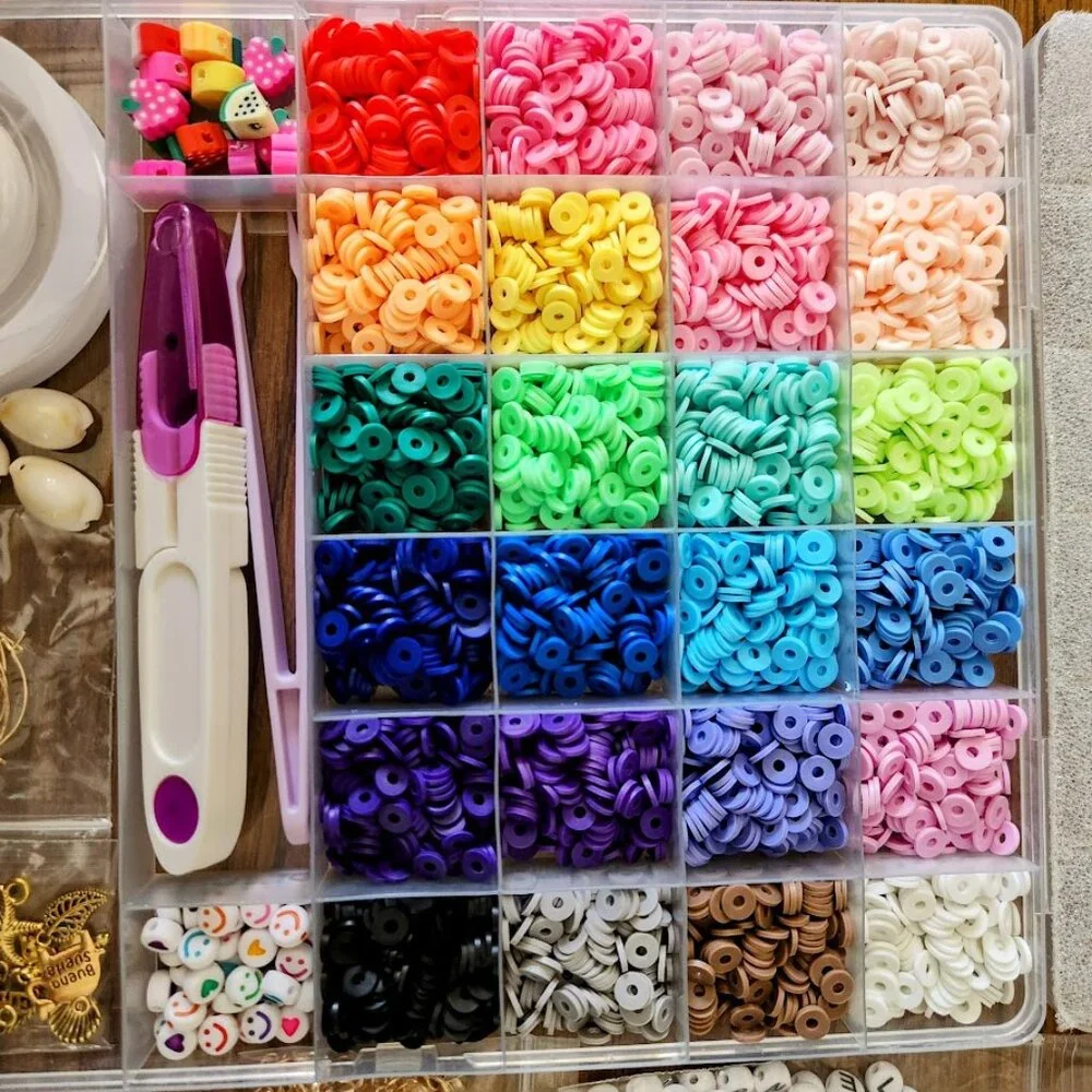 NEW Jewelry Making Kit 6000 Polymer Clay Beads Bracelet Charms Craft Kit Craftin